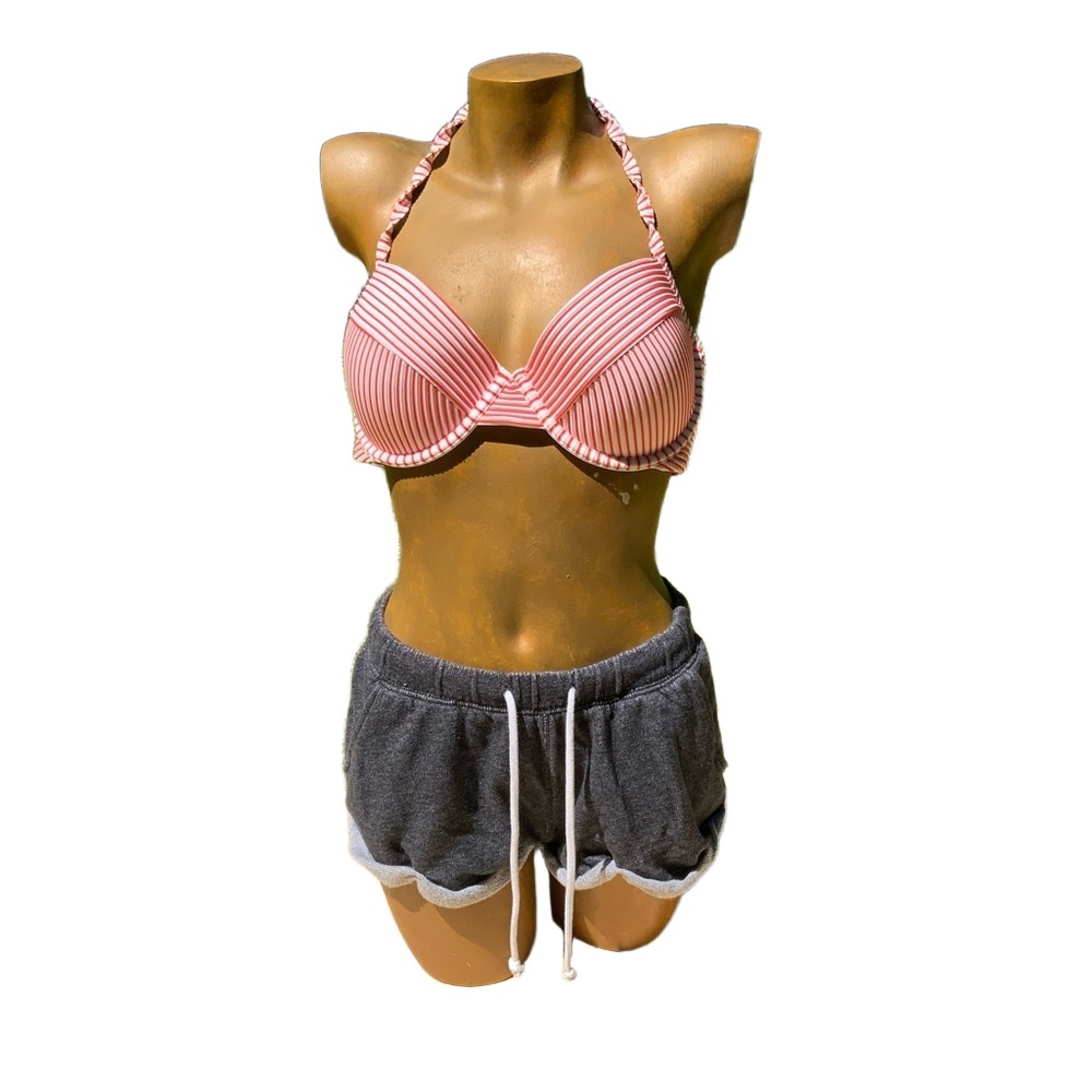 Orange/White Striped Bikini Swimsuit Tops NWOT